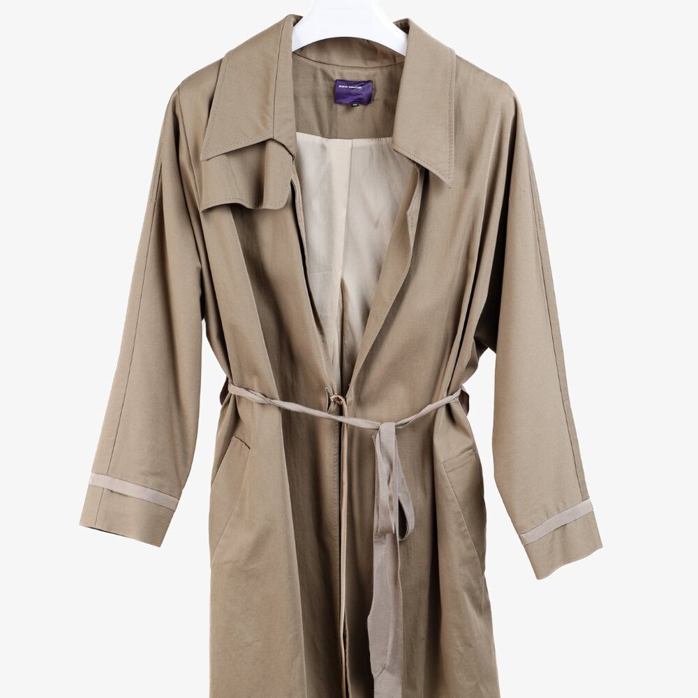 Sharon Wauchob Khaki Cotton Twill Tie-Waist Coat